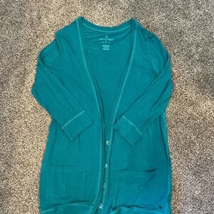 American Eagle Outfitters Teal Button-Up Soft & Sexy Cardigan
